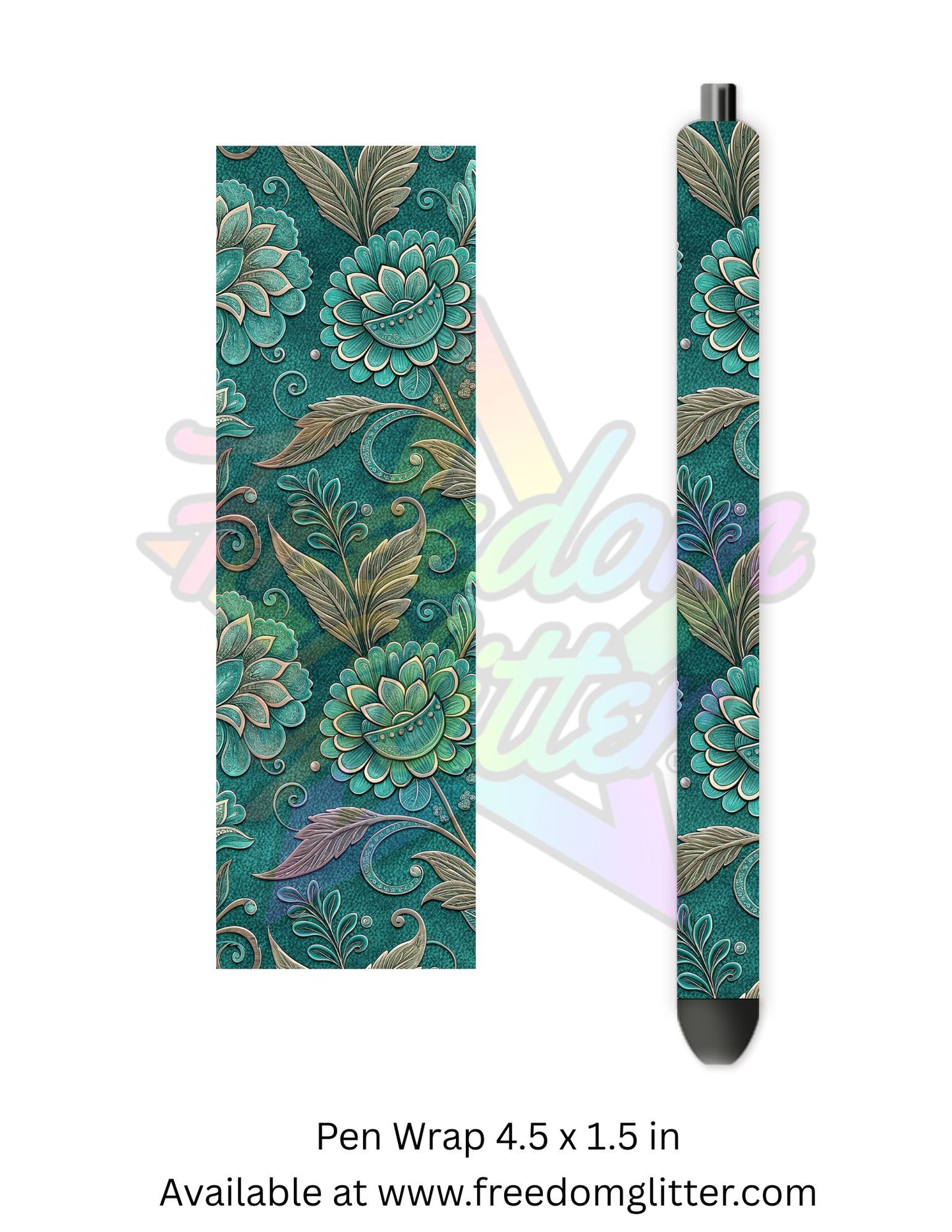 Teal Tooled Leather 4 (Printed Vinyl)