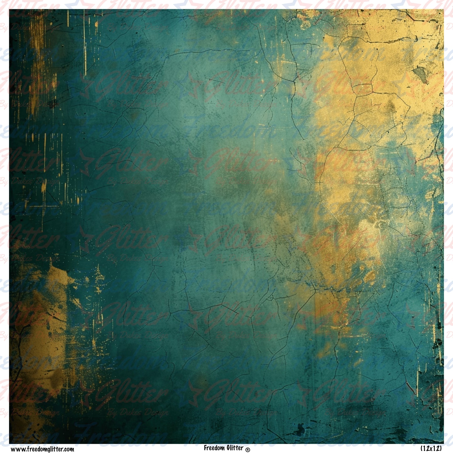 Teal & Gold 1 (Printed Vinyl)