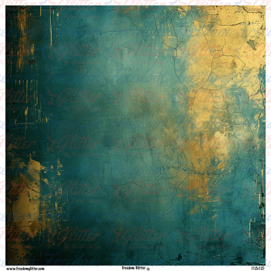 Teal & Gold 1 (Printed Vinyl)
