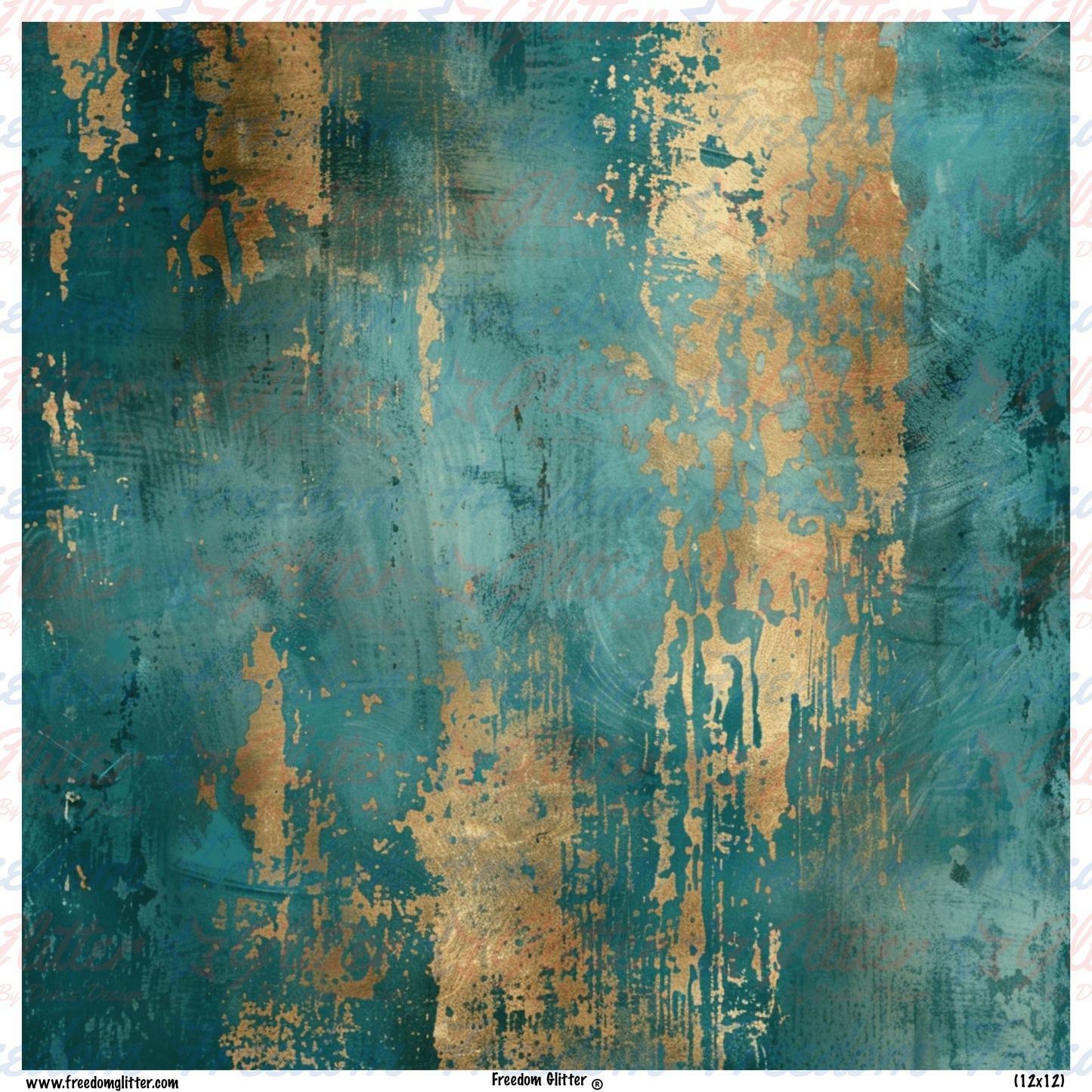 Teal & Gold 3 (Printed Vinyl)