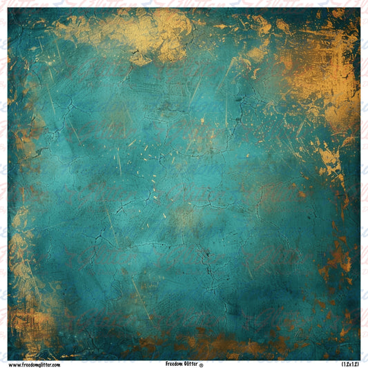 Teal & Gold 4 (Printed Vinyl)