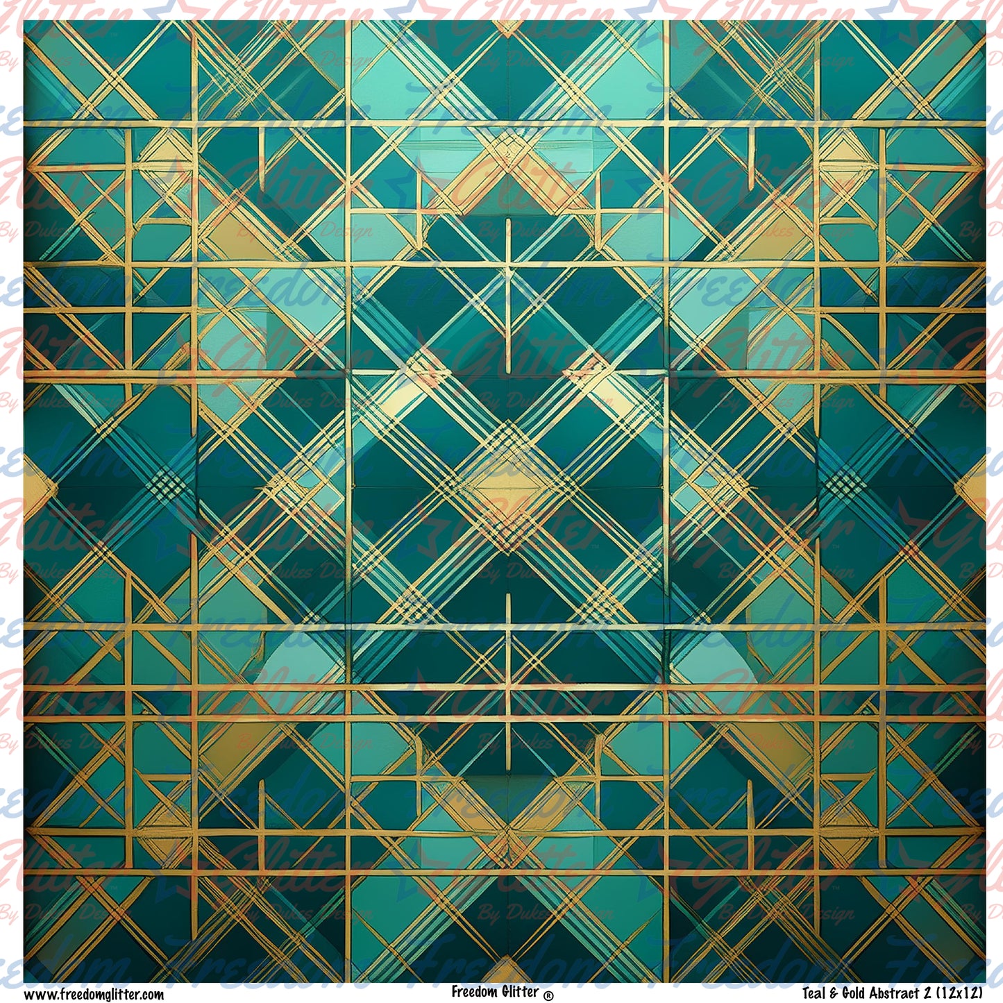 Teal & Gold Abstract 2 (Printed Vinyl)