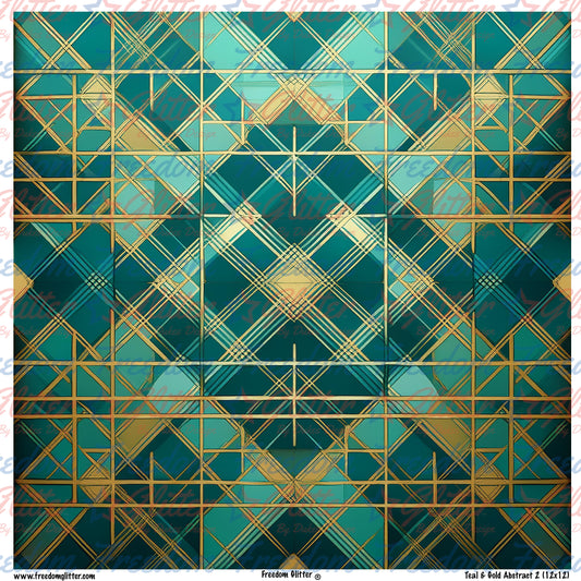 Teal & Gold Abstract 2 (Printed Vinyl)