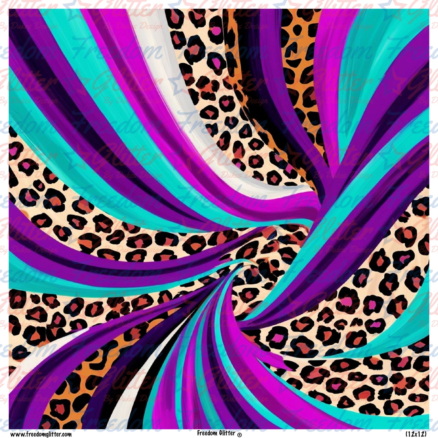 Teal, Purple & Leopard Swirl (Printed Vinyl)