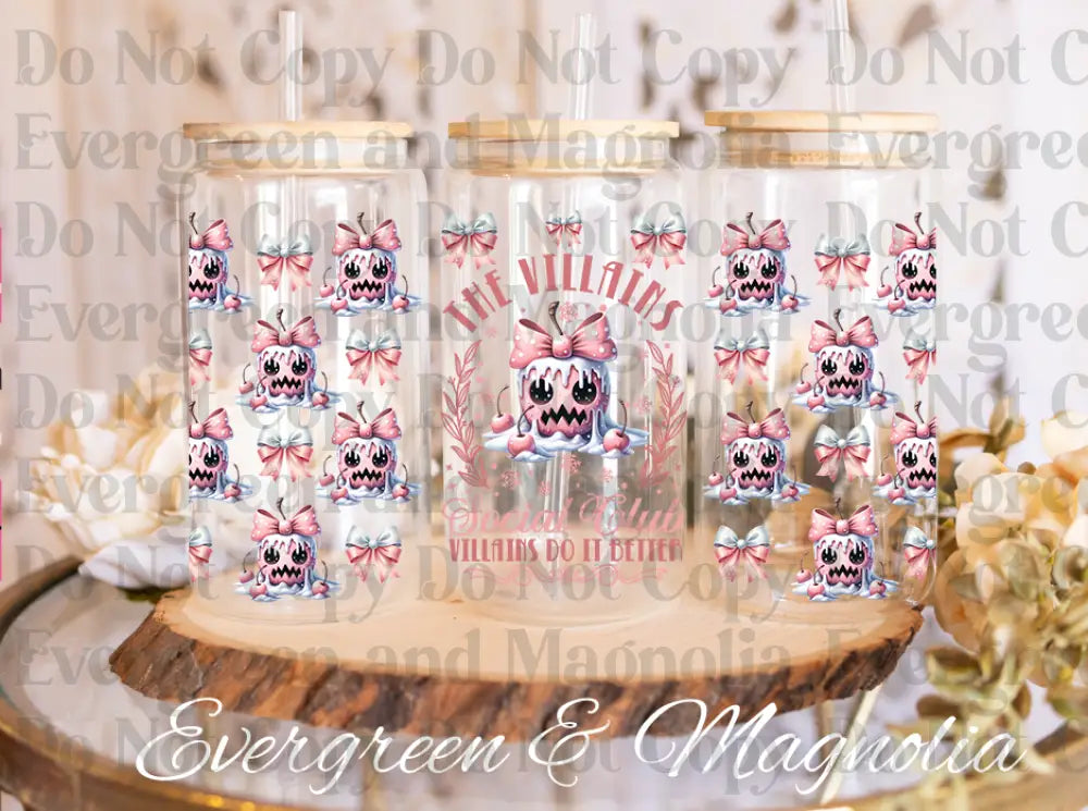 The Villains Social Club glass can 16oz