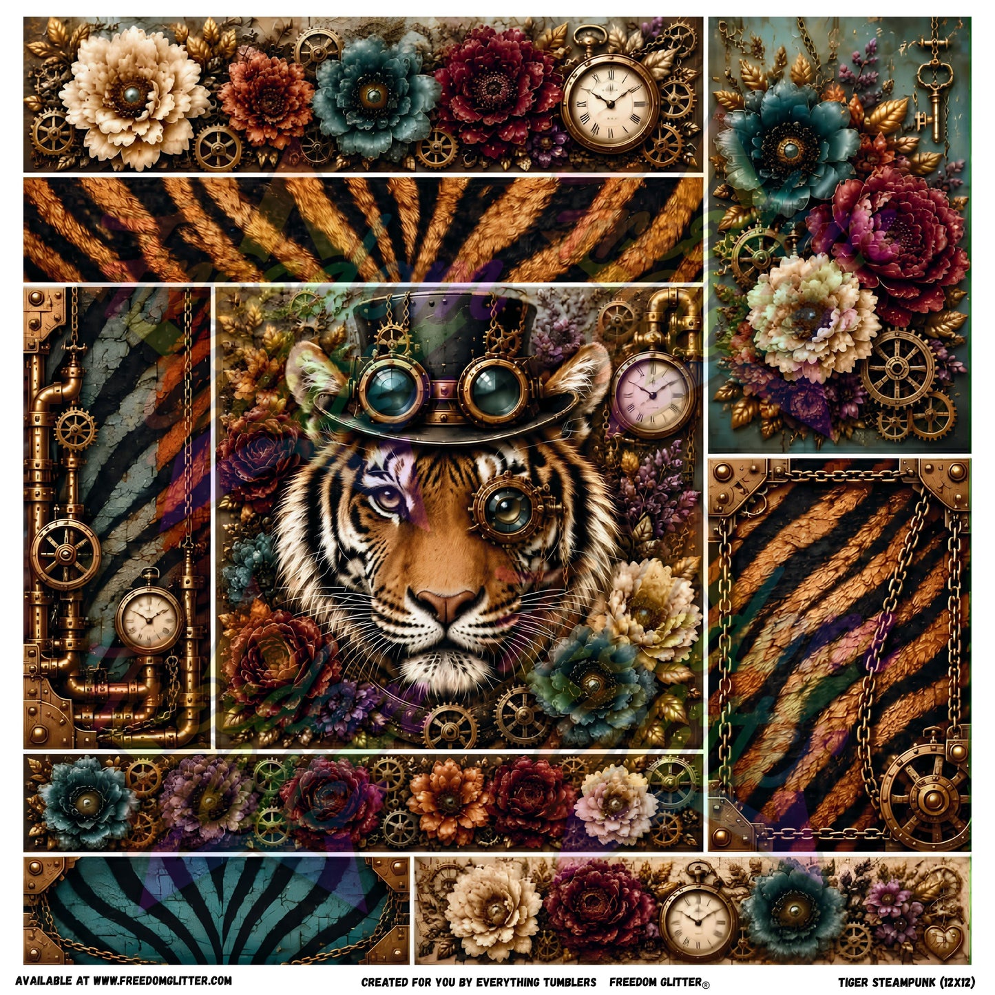 Mixed Image Sheet - Tiger Steampunk (Printed Vinyl)
