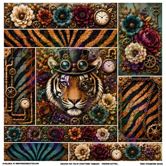 Mixed Image Sheet - Tiger Steampunk (Printed Vinyl)