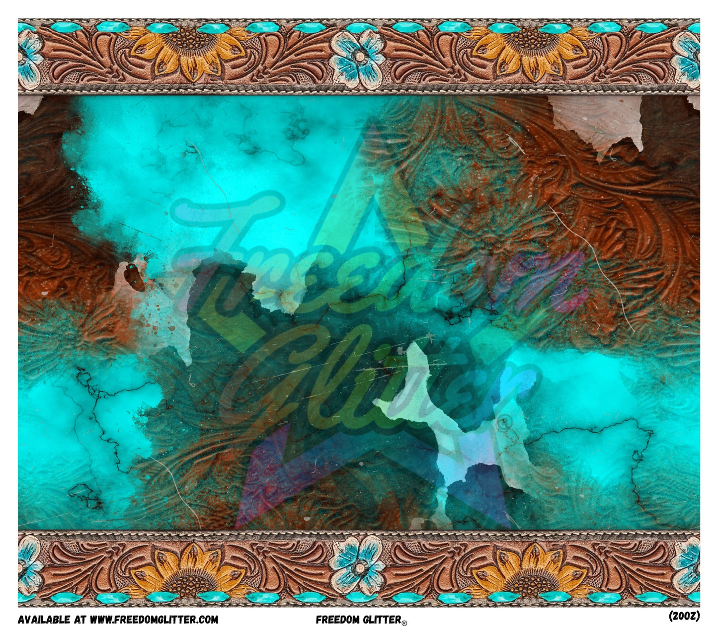 Tooled Leather & Turquoise 1 Wrap (Printed Vinyl)