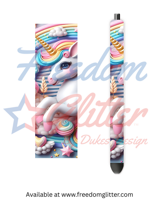 3D Unicorn 4 Pen Wrap (Vinyl)