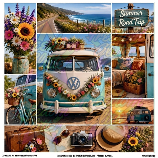 Mixed Image Sheet - VW Bus (Printed Vinyl)