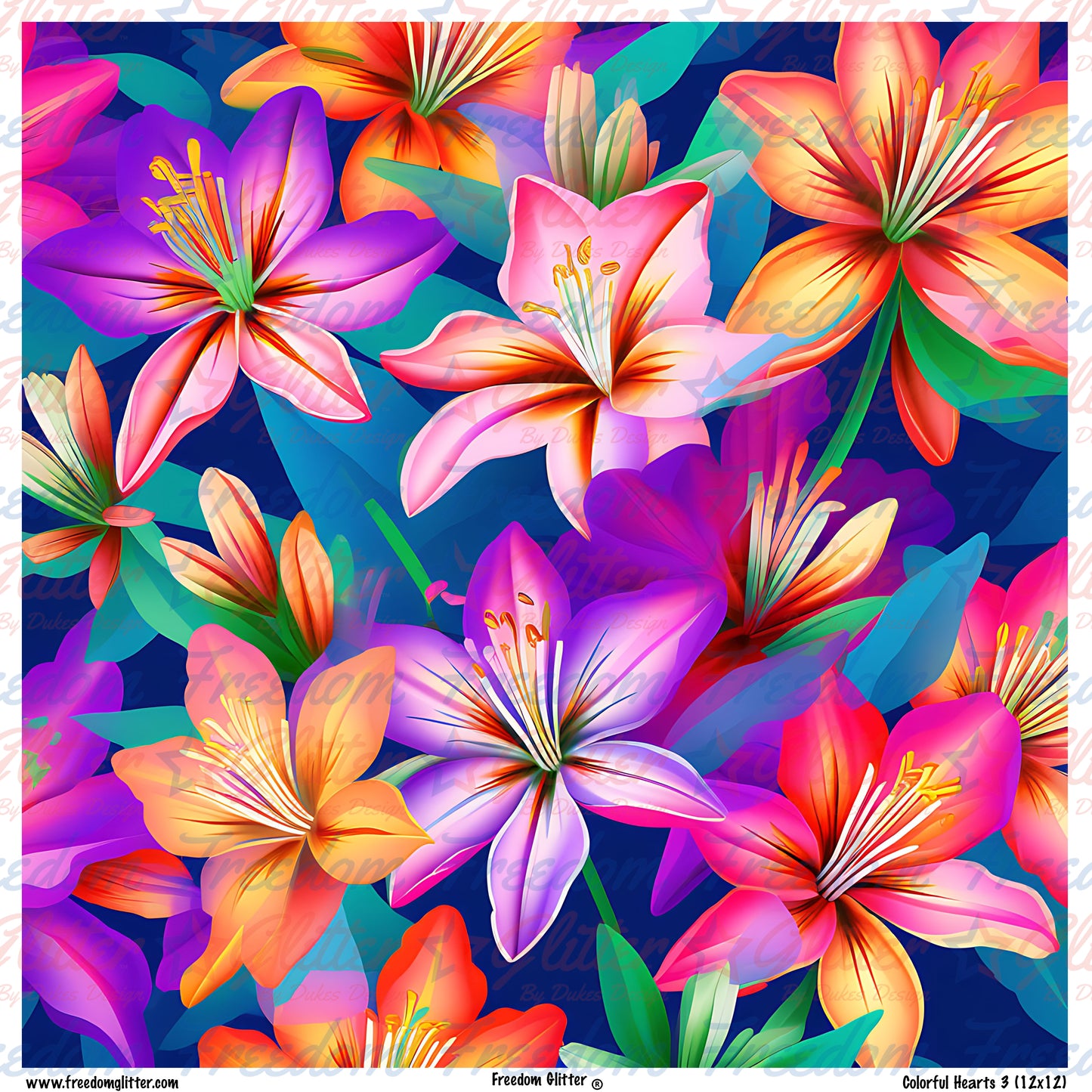 Vibrant Floral 1 (Printed Vinyl)