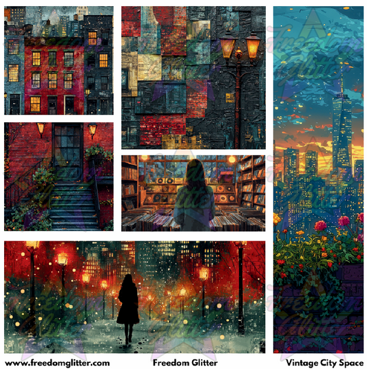 Mixed Image Sheet - Vintage City Space (Printed Vinyl)
