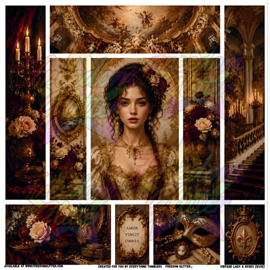 Mixed Image Sheet - Vintage Masquerade (Printed Vinyl)