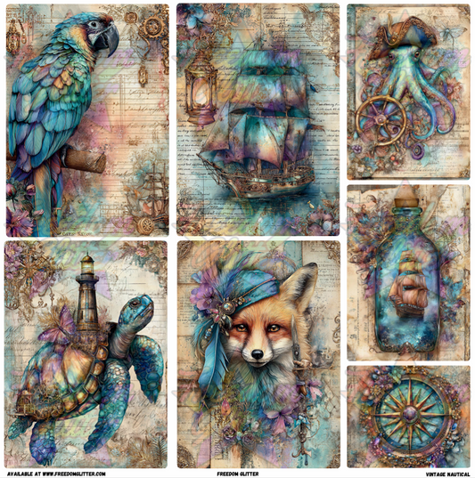 Mixed Image Sheet - Vintage Nautical (Printed Vinyl)
