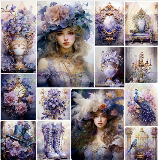 Mixed Image Sheet - Vintage Purple 1 (Printed Vinyl)