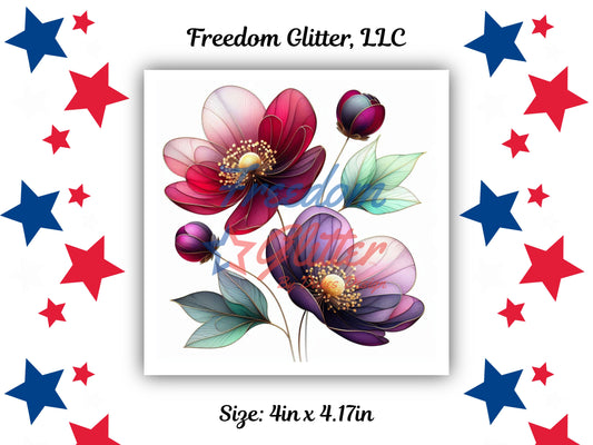 Watercolor Floral Series - Berry Bliss 1 Decal (UVDTF)