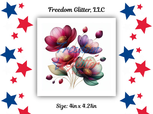 Watercolor Floral Series - Berry Bliss 3 Decal (UVDTF)