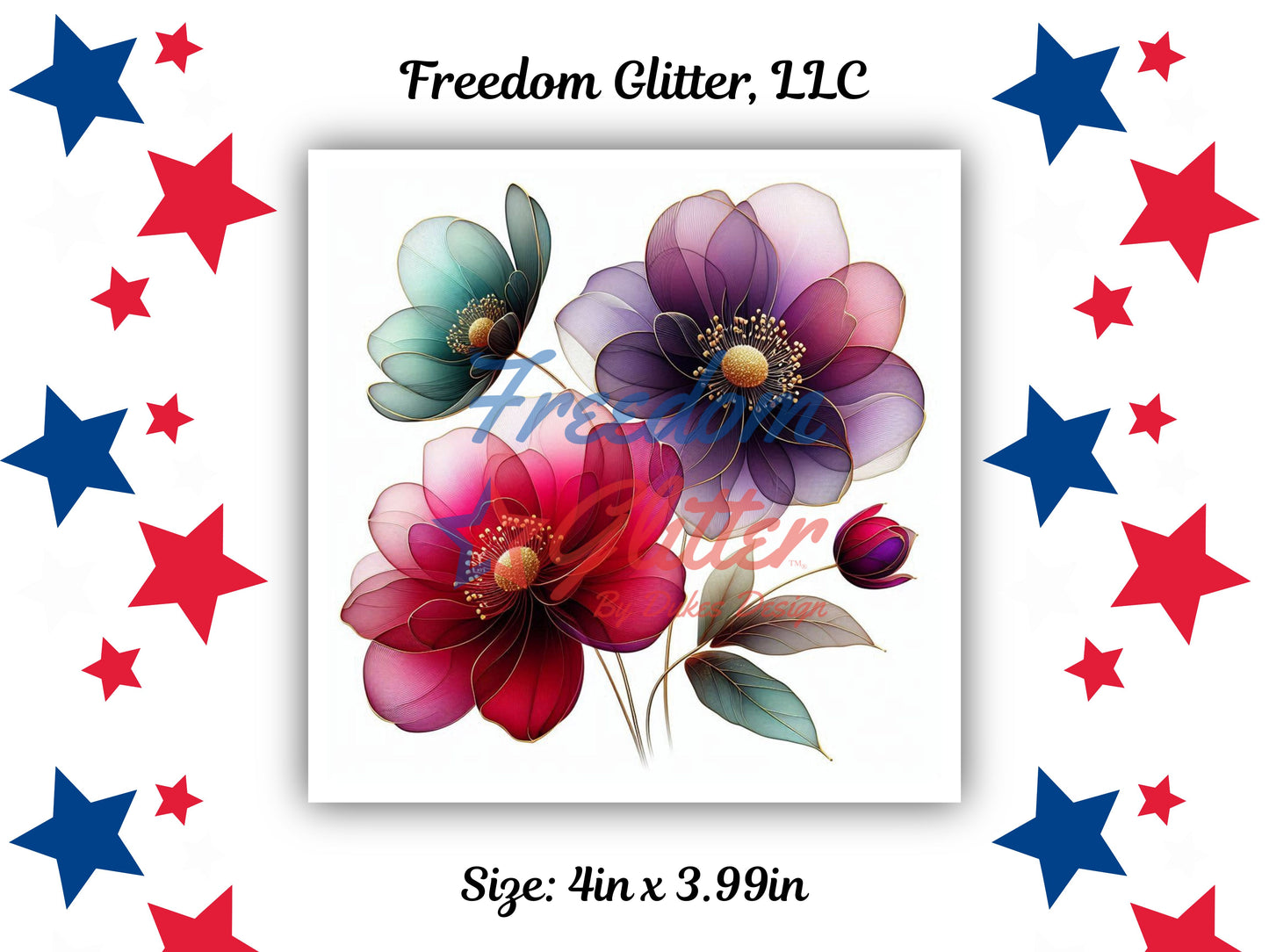 Watercolor Floral Series - Berry Bliss 6 Decal (UVDTF)