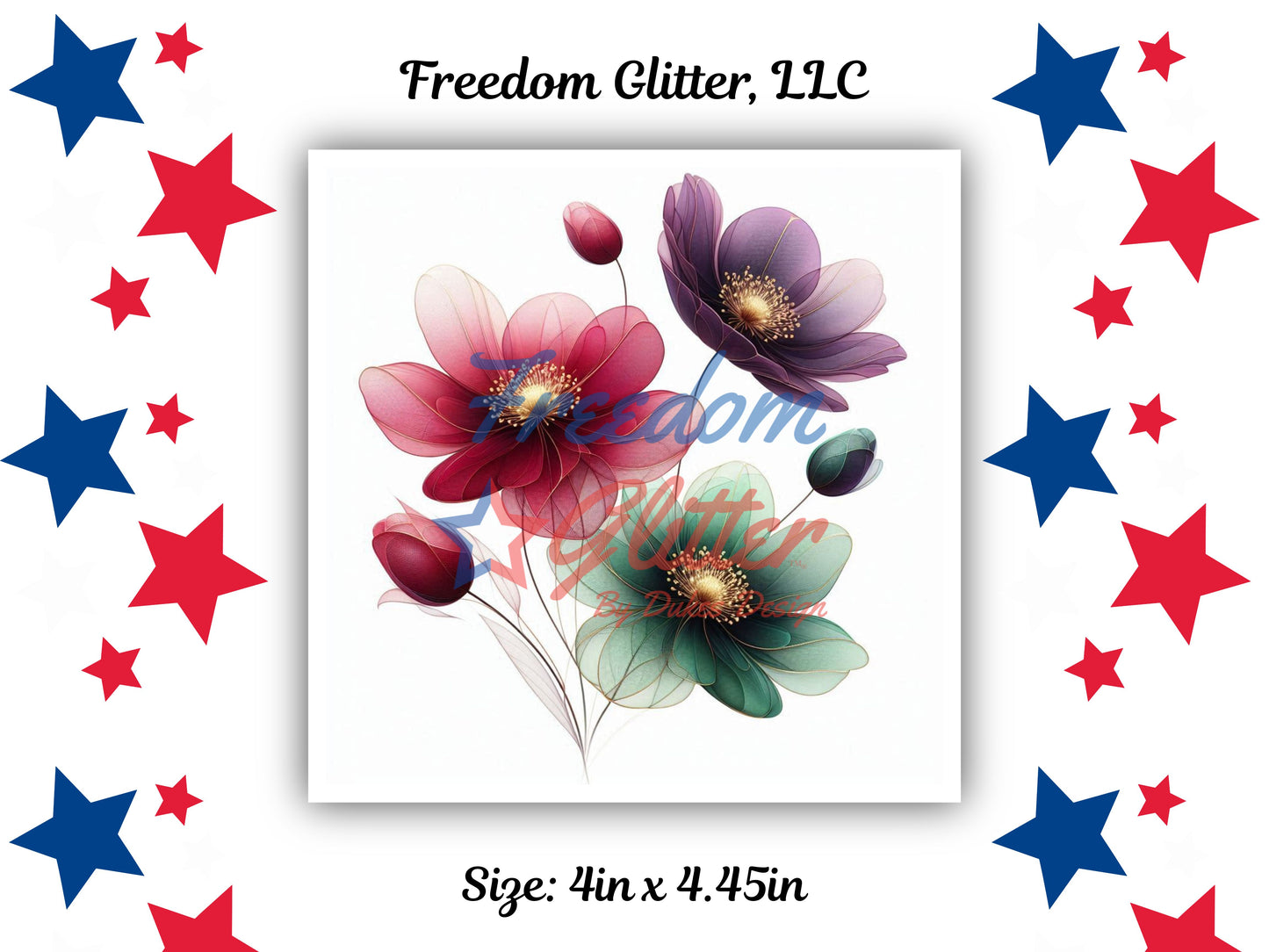 Watercolor Floral Series - Berry Bliss 7 Decal (UVDTF)