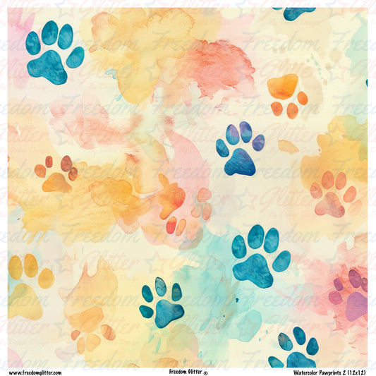 Watercolor Paw Prints 2 (Printed Vinyl)