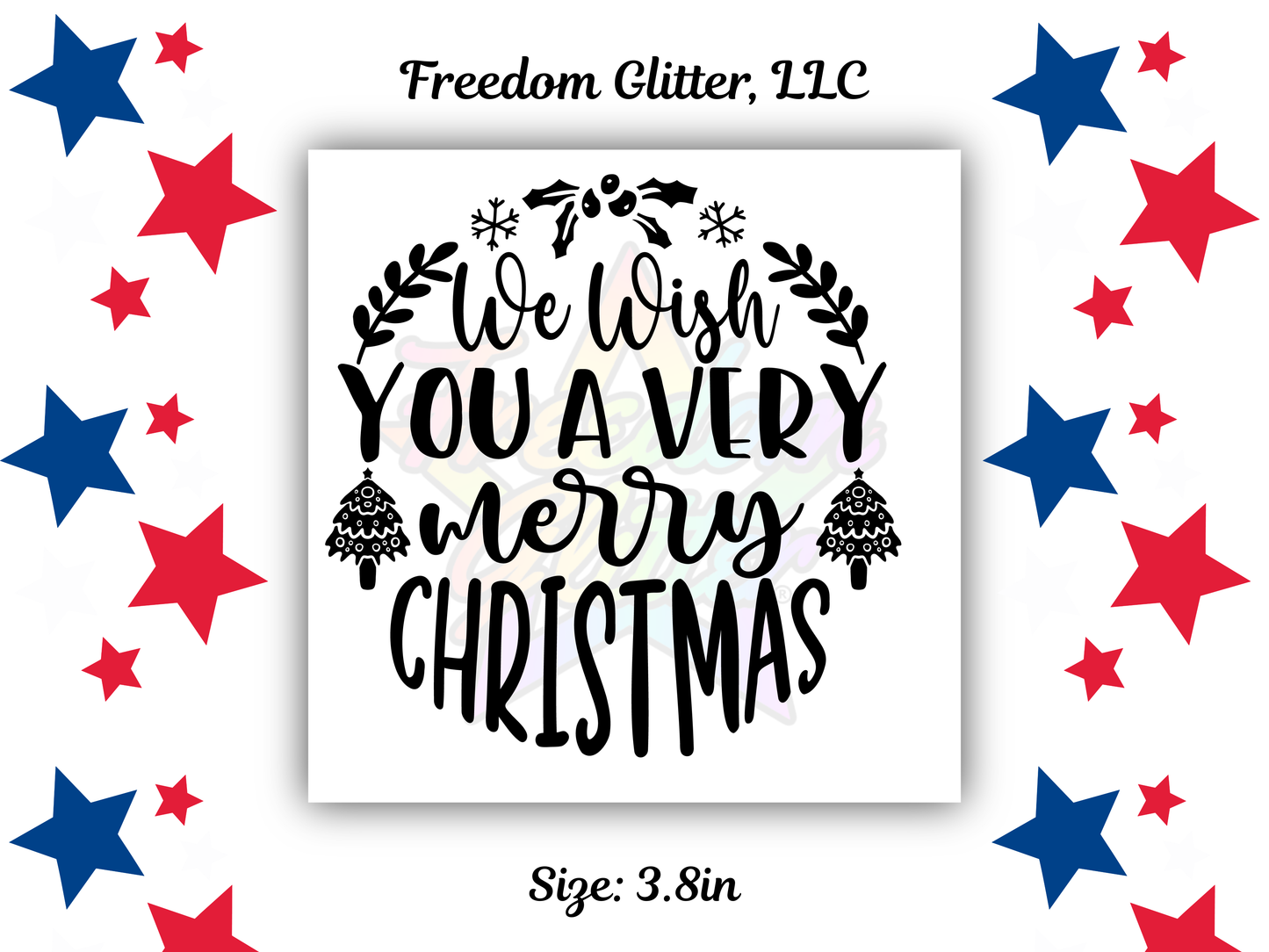 We Wish You a Very Merry Christmas UVDTF Transfer – 3.8" Ornament Design