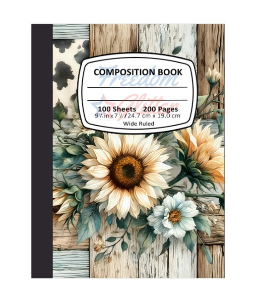 Western Rustic Floral Notebook Cover