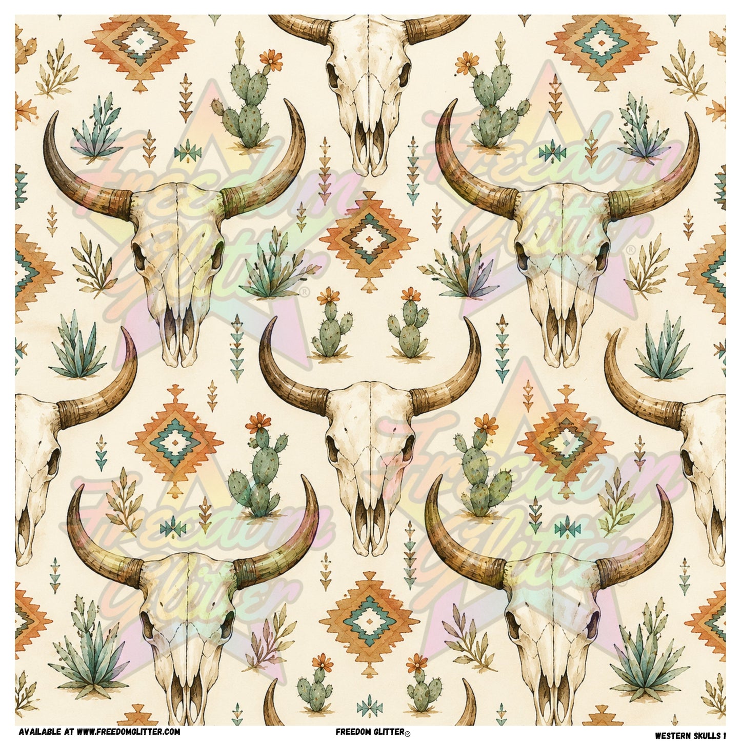 Western Skulls 1 (Printed Vinyl)