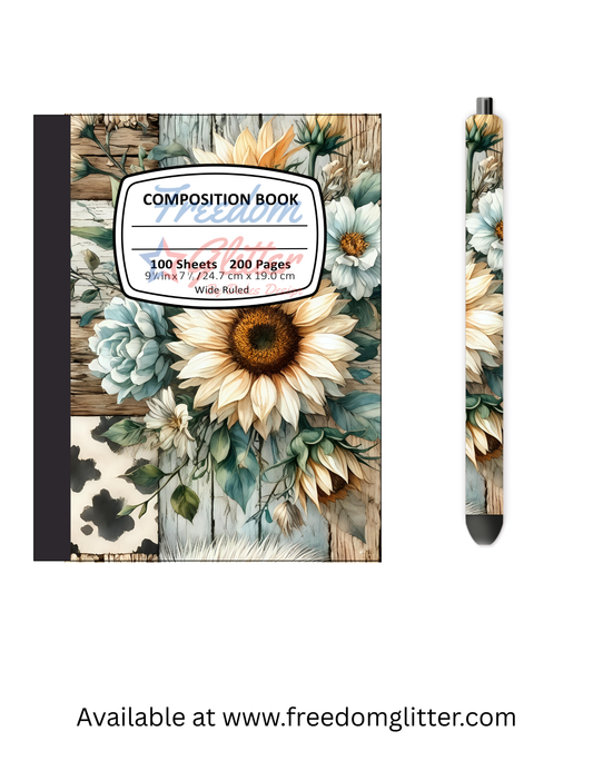 Western Rustic Floral Notebook Cover