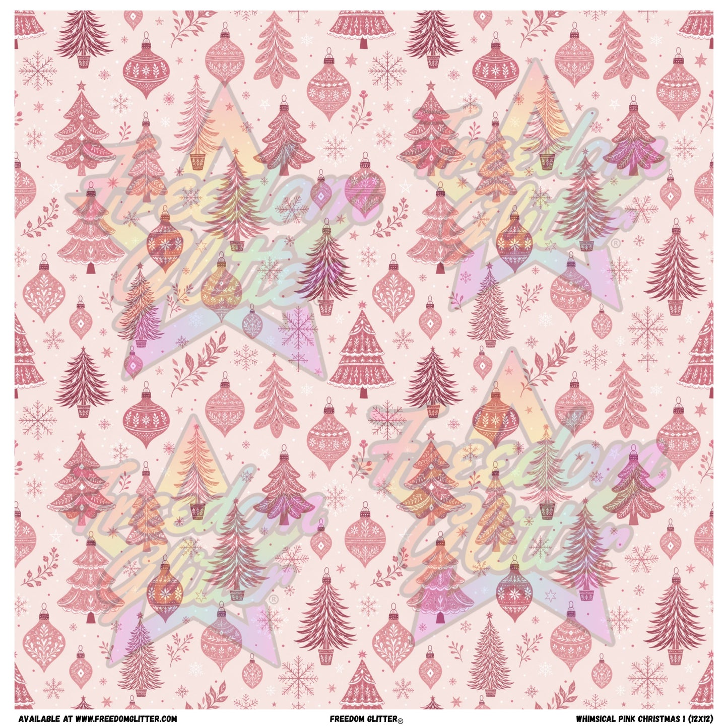 Whimsical Pink Christmas 1 (Printed Vinyl)