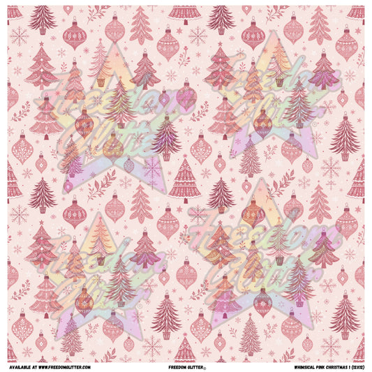 Whimsical Pink Christmas 1 (Printed Vinyl)