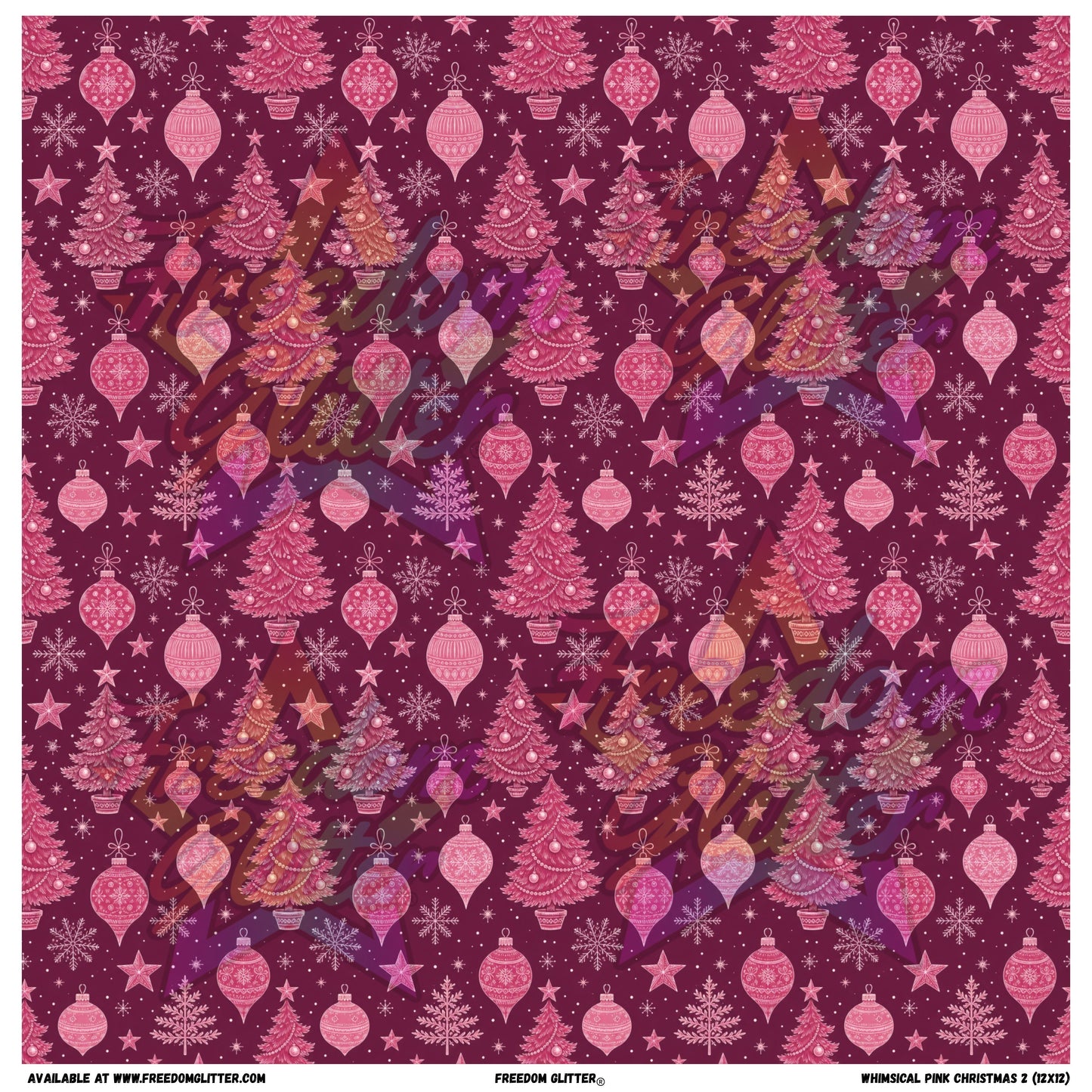 Whimsical Pink Christmas 2 (Printed Vinyl)