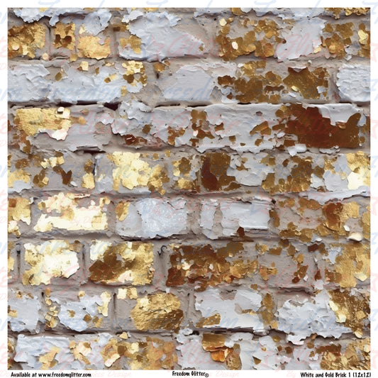 White & Gold Bricks 1 (Printed Vinyl)