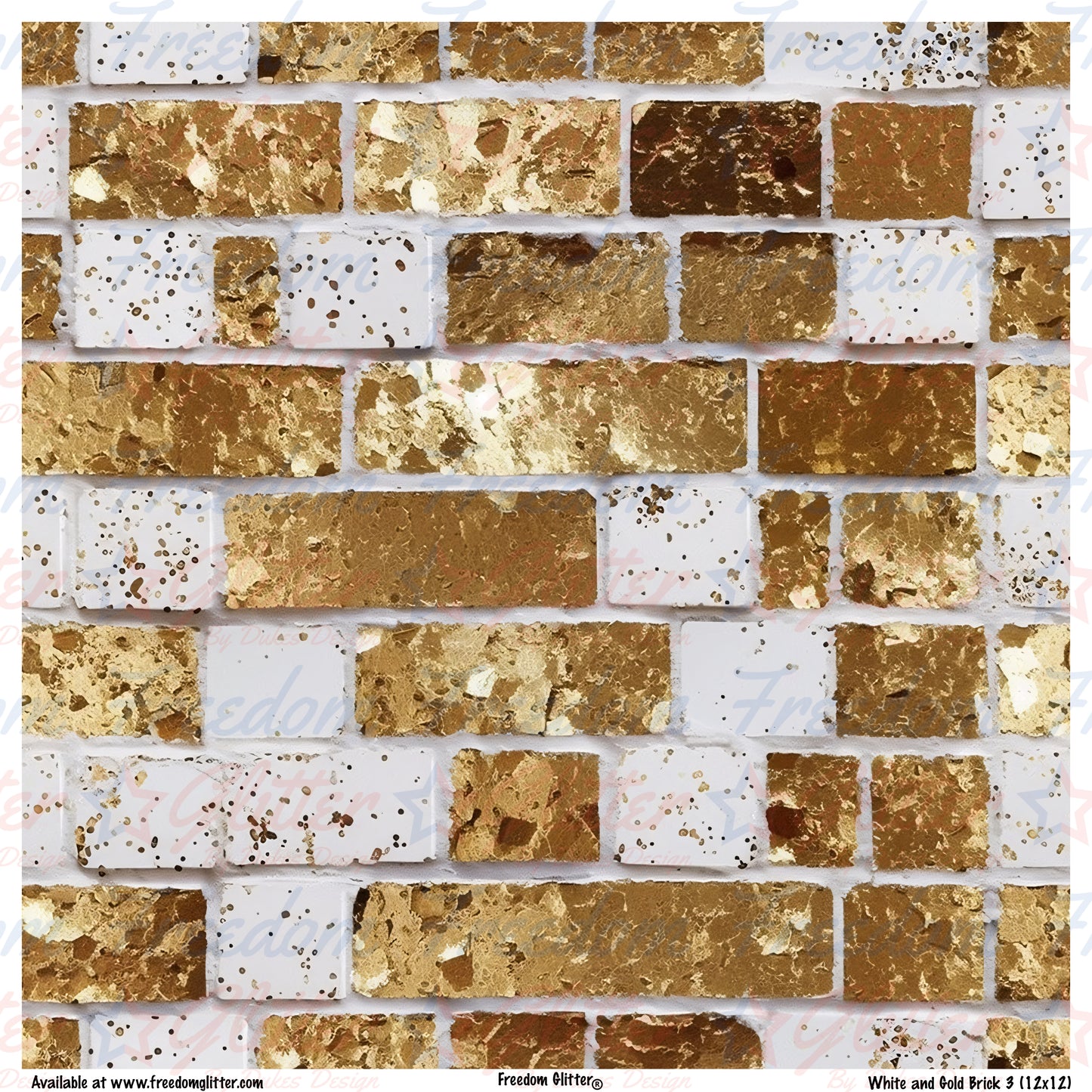 White & Gold Bricks 3 (Printed Vinyl)