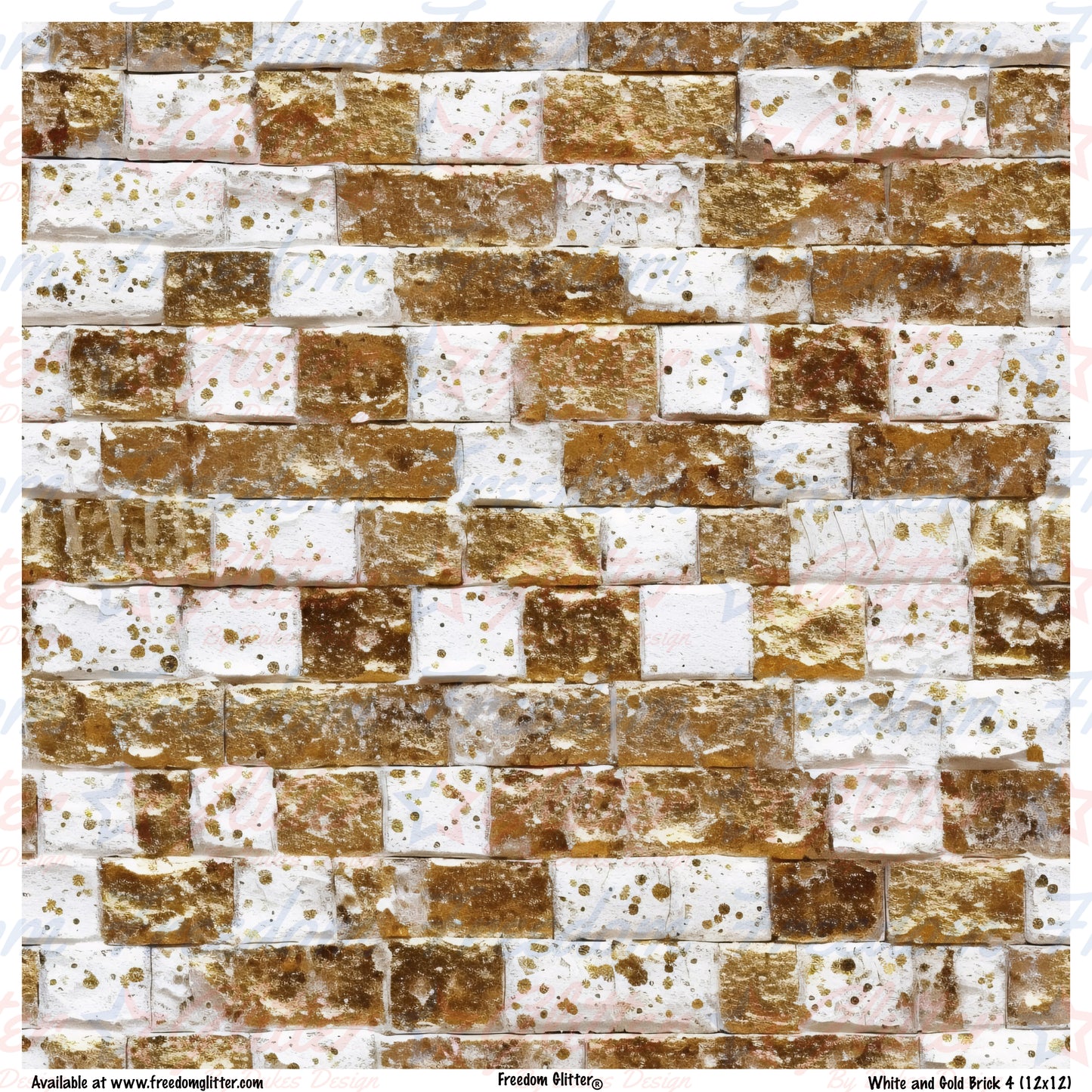 White & Gold Bricks 4 (Printed Vinyl)