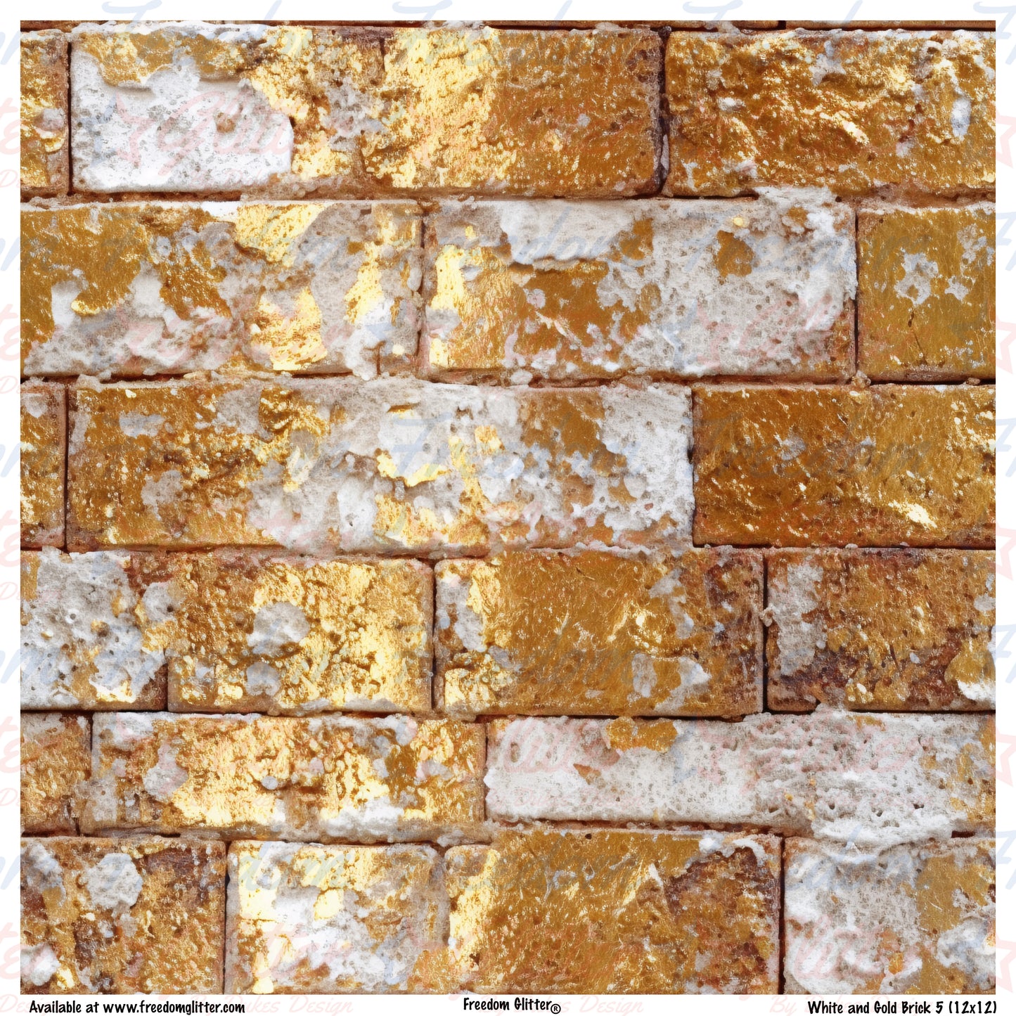 White & Gold Bricks 5 (Printed Vinyl)