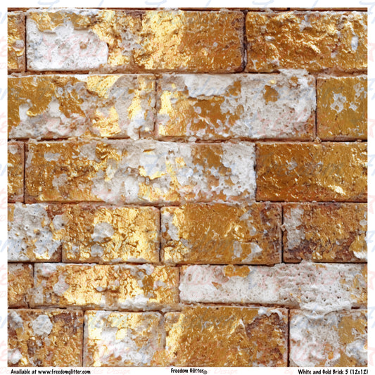 White & Gold Bricks 5 (Printed Vinyl)