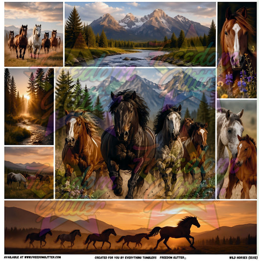 Mixed Image Sheet - Wild Horses (Printed Vinyl)