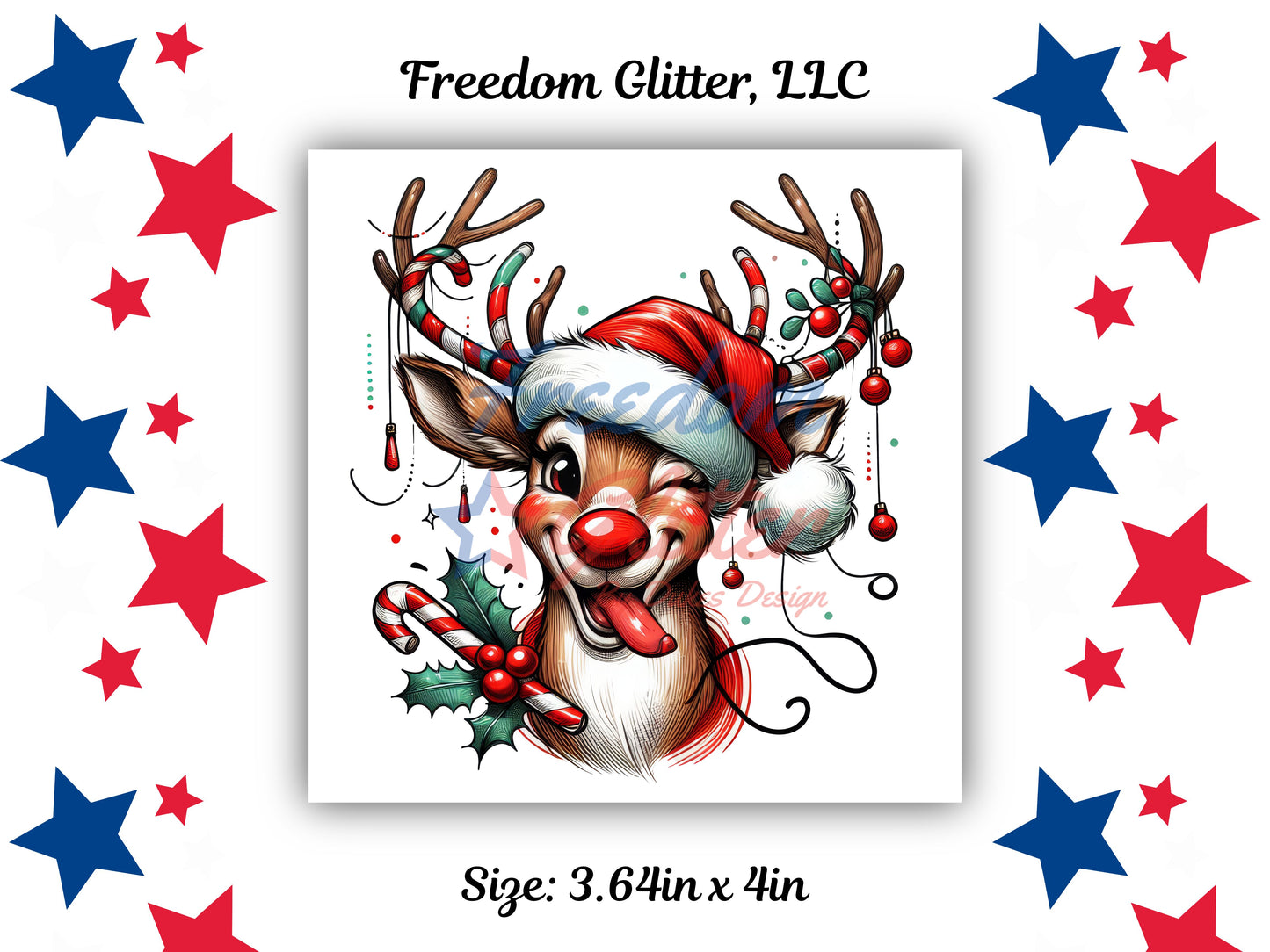 Winking Reindeer (UVDTF)