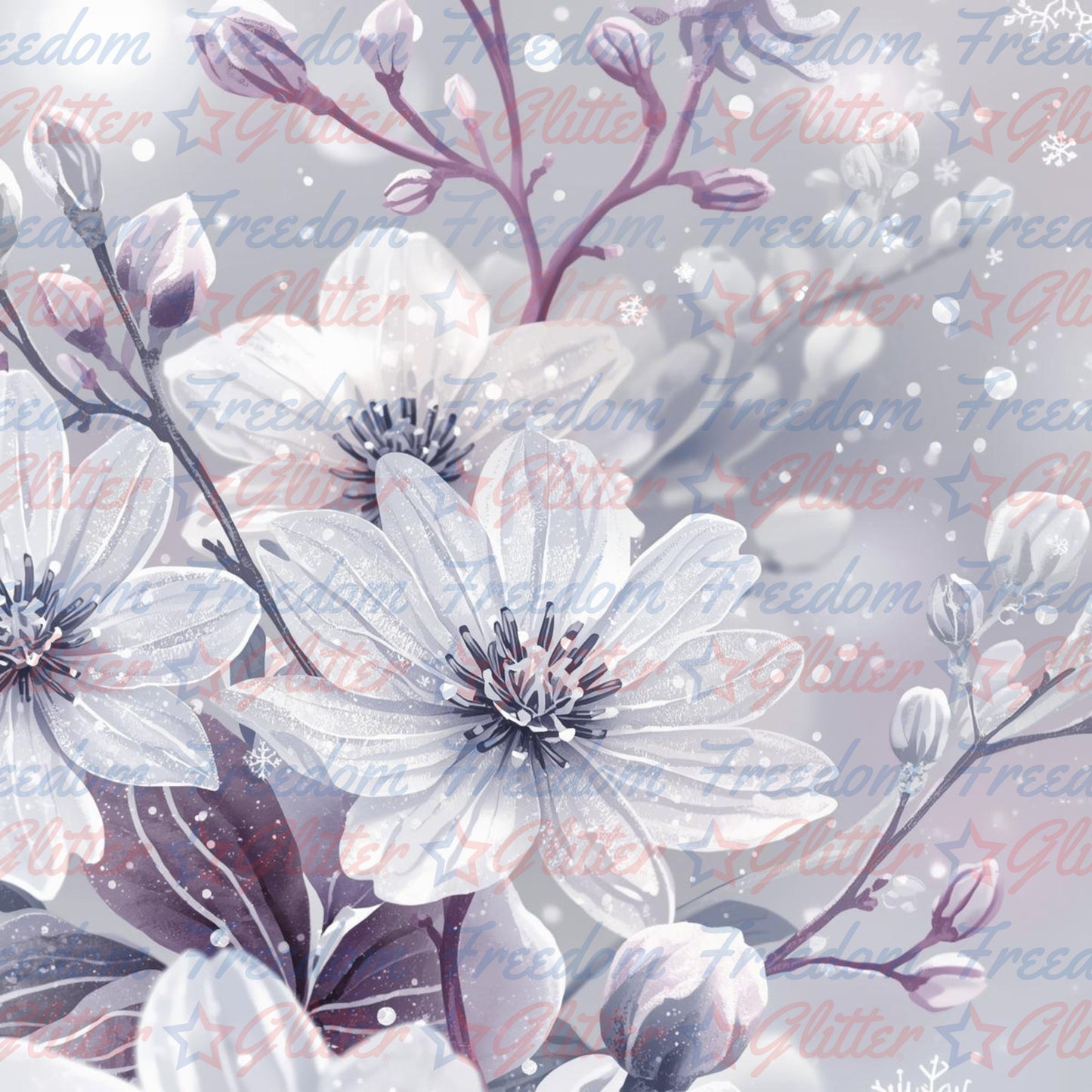 Frosted Floral 1 (Printed Vinyl)
