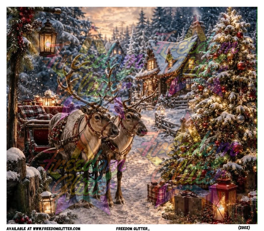 Winter Scene with Reindeer (Printed Vinyl)