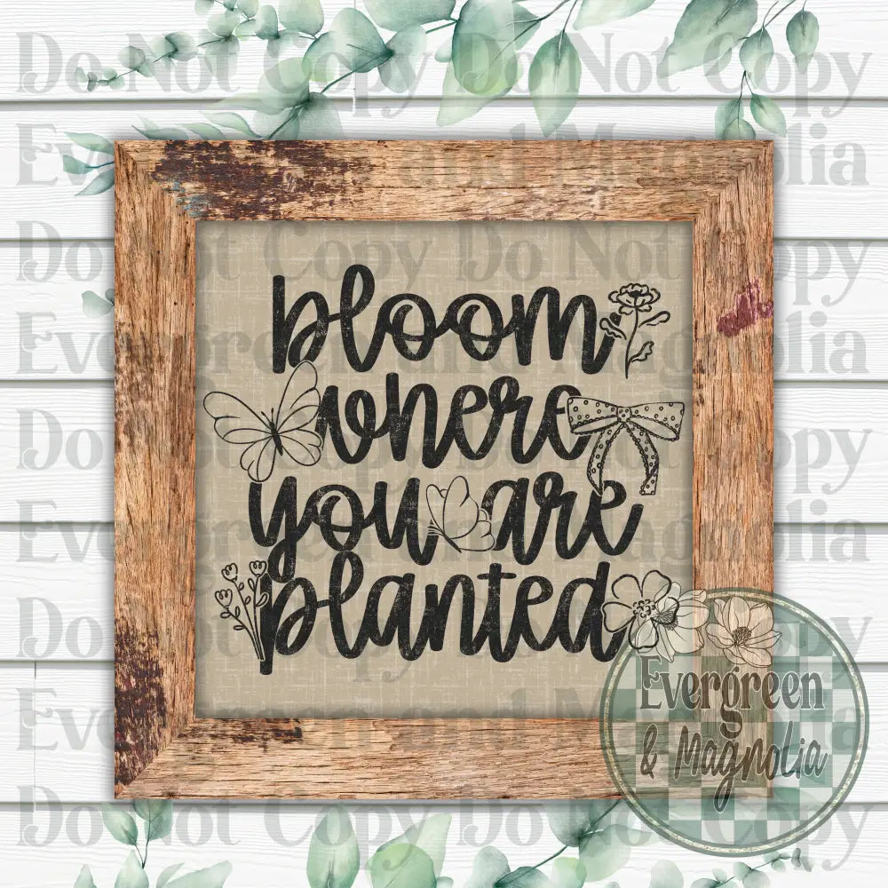 Bloom where you are planted (black)
