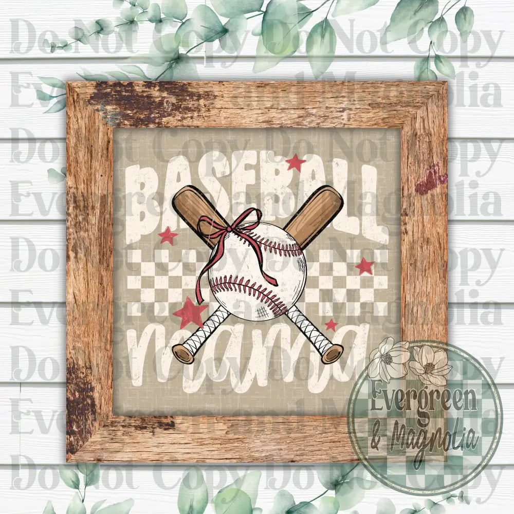 Baseball mama checkers