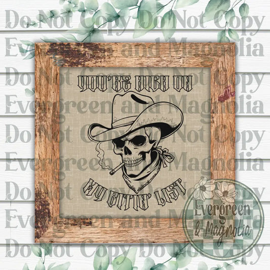 Bitin' List Decal