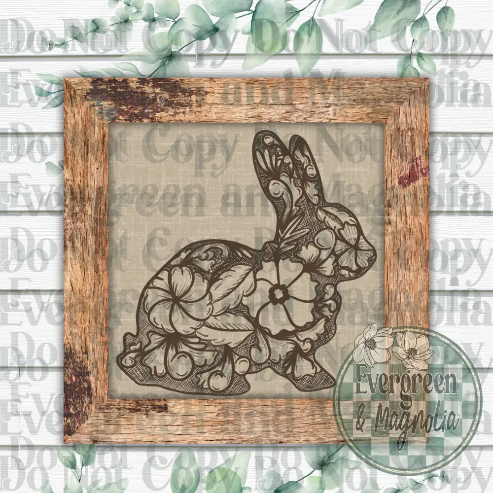 Tooled Leather Show Rabbit (Dark Brown)