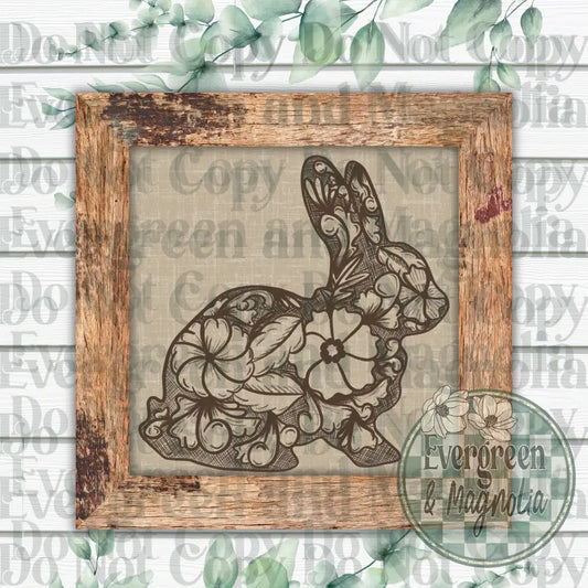 Tooled Leather Show Rabbit (Dark Brown)