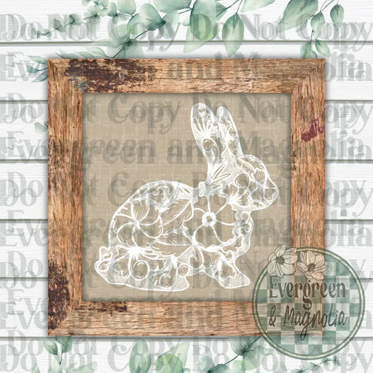 Tooled Leather Show Rabbit (White)