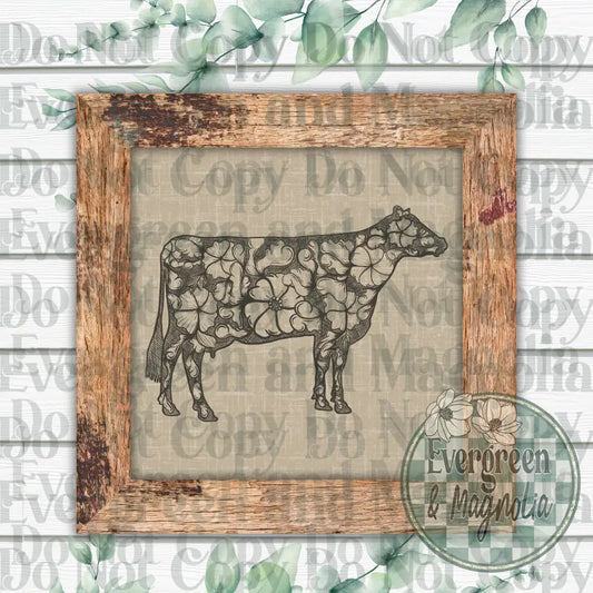 Tooled Dairy Cow (Dark Brown)