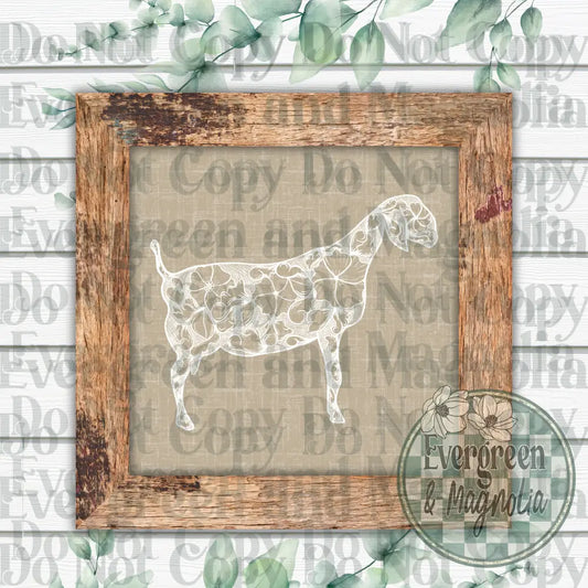 Tooled Dairy Goat (White)