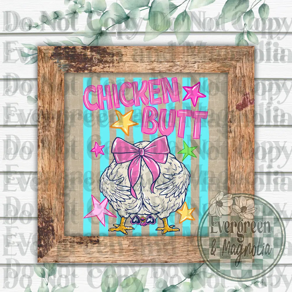 Chicken butt (turquoise & pink)