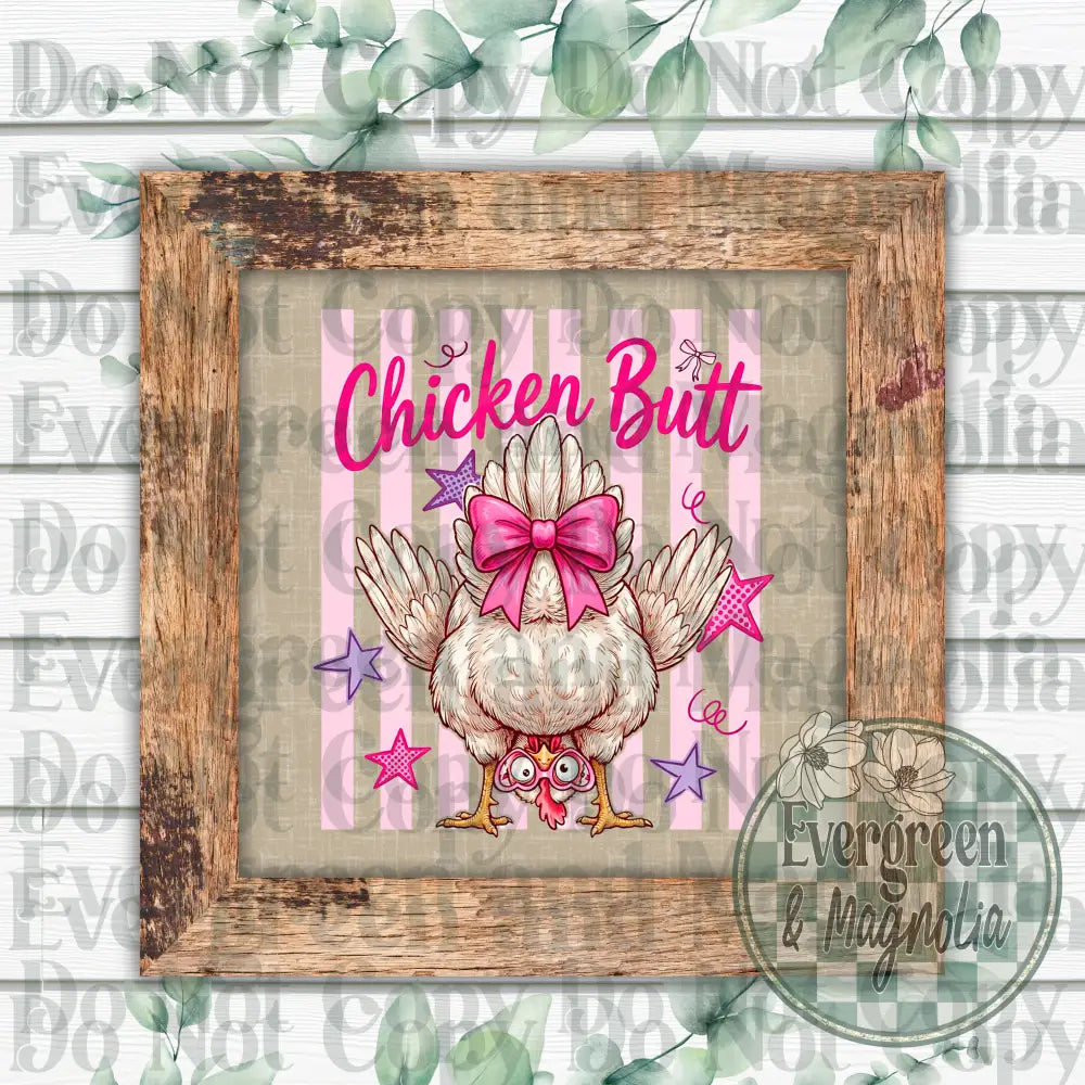 Chicken butt (pink & purple)